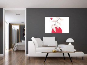 Obraz - Ružová florálna abstrakcia N⁰2 (90x60 cm)