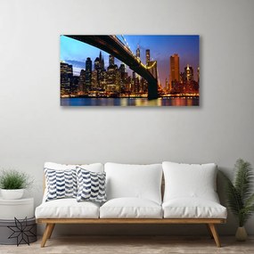 Obraz na plátne Most mesto voda 100x50 cm