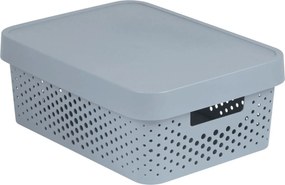Curver Úložný box INFINITY 11l s vekom šedý dierovaný
