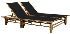 2-miestne ležadlo s podložkou bambus 3063952