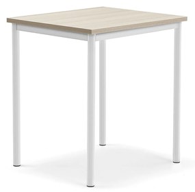 Stôl SONITUS PLUS, 700x600x760 mm, akustický HPL - jaseň, biela