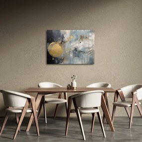 Obraz - Abstrakcia so zlatou guľou (70x50 cm)