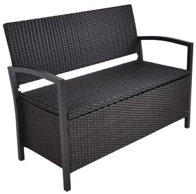 Čierna záhradná lavica z umelého ratanu Ferrara – Garden Pleasure