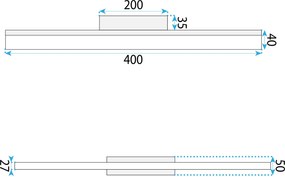 Toolight Toolight, LED nástenné svietidlo 40 cm, 6W, 500 lm, 4000K, APP1854-1W, čierna, OSW-66008