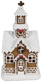 Hnedá svietiaca perníková chalúpka Gingerbread House - 8*7*15 cm