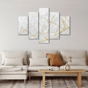 Obraz - Bielo-zlatý mramor (150x105 cm)