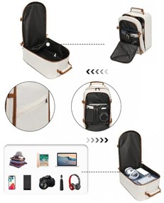 Konofactory Béžový odolný batoh do lietadla "Transporter" - M (35l)