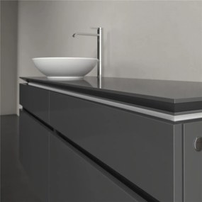 VILLEROY &amp; BOCH Legato závesná skrinka pod umývadlo na dosku (umývadlo vľavo), 4 zásuvky, 1400 x 500 x 550 mm, Glossy Grey, B58800FP