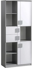 Regál 2D2S2P Gumi G2 Brilantná biela/Antracyt