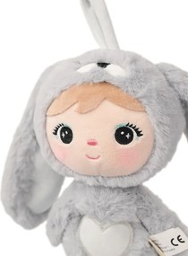 Mojkáčik - Bábika králik sivá mini s menom Kristínka 30 cm
