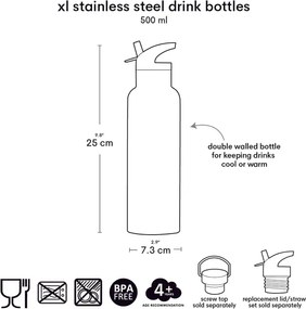 Nerezová fľaša na pitie dinosaurus XL