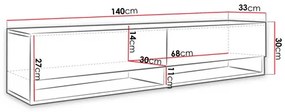 Závesná TV skrinka Adenuk 140 MDF (čierna grafit + rybia kosť čierna) (s LED RGB osvetlením). Vlastná spoľahlivá doprava až k Vám domov. 1106323