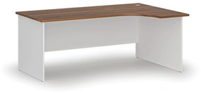 Kancelársky rohový pracovný stôl PRIMO WHITE, 1800 x 1200 mm, pravý, biela/orech