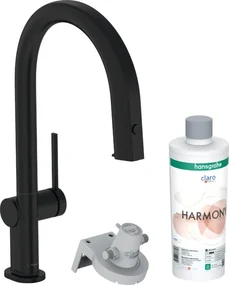 Hansgrohe Aqittura M91, filterSystem 210, vyťahovací výtok, 1jet, štartovacia sada, čierna matná, HAN-76801670