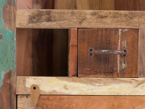 furniture-nabytek.cz - Masívny rohový vysoký šatník Sumana z recyklovaného dreva, lakovaný, hnedý – 65×30×185 cm