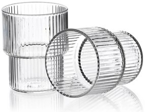 Sada 4 ks sklenic ELLA STRIPES 320 ml čirá