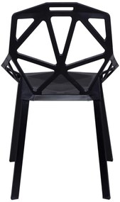 Prelamované stoličky VECTOR čierne - 4 kusy