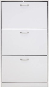 JU Skriňa na topánky, drevotriesková doska s dyhou, 113 x 24 x 60, biela
