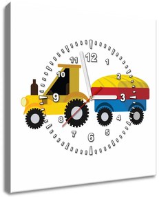 Gario Obraz s hodinami Traktor s vlečkou Rozmery: 40 x 40 cm