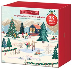 Yankee Candle Adventná kniha/kalendár 2025, votívna sviečka 12 ks, čaj.sviečka 12 ks + svietnik