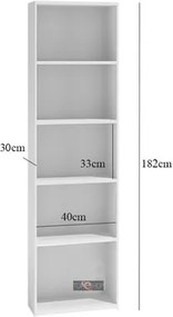 Regál 40 cm biely