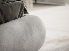 Sivobéžová čalúnená dvojlôžková posteľ s úložným priestorom s roštom 140x200 cm Maumere – Maison de Rêve