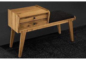 Lavica so zásuvkami z dubového dreva so sivým sedákom Retro - The Beds