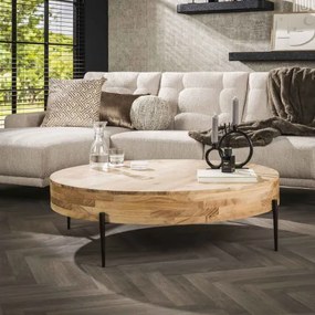 Konferenčný stôl 27-98 Bulky Ø120cm Drevo Acacia  - Komfort-nábytok