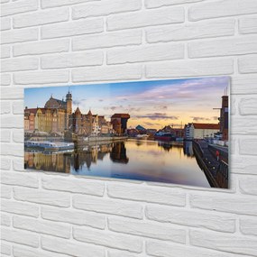 Obraz na akrylátovom skle Port of gdańsk rieky svitania 120x60 cm