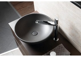 Tmavosivé betónové okrúhle umývadlo ø 44 cm Turf – Sapho