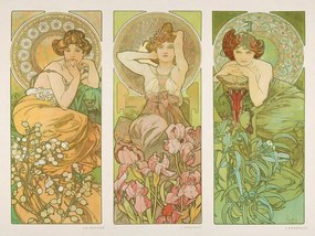 Obrazová reprodukcia Topaz, Amethyst & Emerald (Three Beautiful Art Nouveau Ladies) - Alphonse / Alfons Mucha