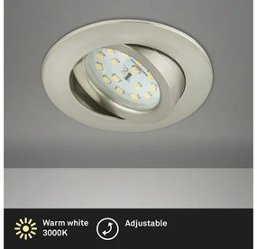 LED vstavané svietidlo 1x5W 3000K IP23 Ø 68 mm, nikel