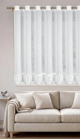 VIANOČNÁ ZÁCLONA NA KRÚŽKOCH FLAKE 350X160 CM BIELA