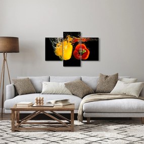 Obraz - papriky vo vode (90x60 cm)