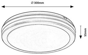 Rabalux 77035 vonkajšie stropné LED svietidlo s CCT prepínačom Indre, čierna