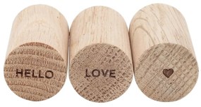 Eulenschnitt Drevené háčiky Oak Wood Hello Love – set 3 ks