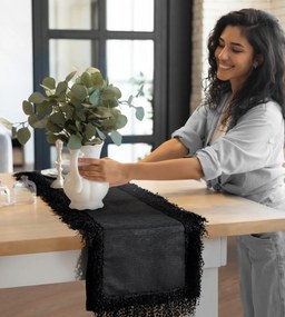 BEHÚŇ NA STÔL TINA 40X140 CM ČIERNY