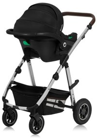 Lionelo - Kombinovaný kočík 3 v 1 AMBER Black Silver