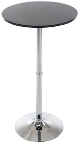Barový stôl okrúhly DS25199, čierny / rám chróm - v108 x Ø60 cm