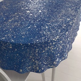 Biante Veľký zamatový oválny obrus Isabela IBL-005 Gold Design kráľovská modrá 240x300 cm
