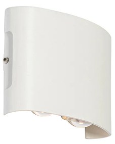 Vonkajšia nástenná lampa biela vrátane LED 4-svetlo IP54 - Silly
