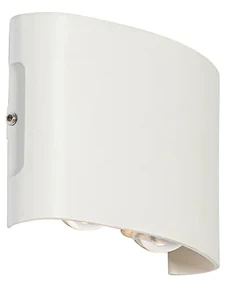Vonkajšia nástenná lampa biela vrátane LED 4-svetlo IP54 - Silly