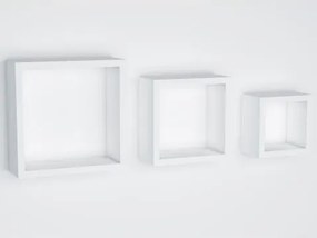 Sada 3 poličiek Quadrio, biele%