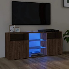 TV skrinka s LED svetlami hnedý dub 120x30x50 cm 815716