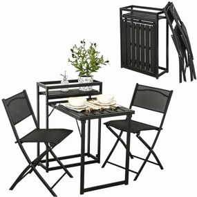Dekorstudio Balkónový skladací set na malý balkón 2x stolička a stôl