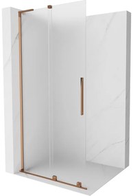 Mexen Velar L, posuvná sprchová zástena Walk-in 100 x 200 cm, 8mm sklo námraza, ružové zlato, 871-100-003-33-60