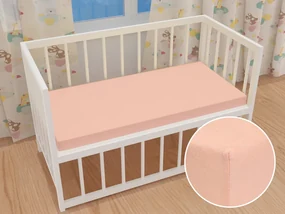 Detské jersey napínacie prestieradlo do postieľky JR-005 Svetlo broskyňové 60 x 120 x 10 cm - do postieľky