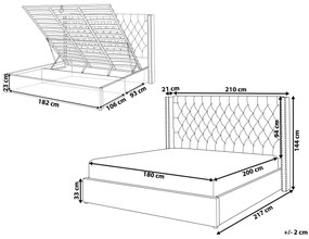 Zamatová posteľ s úložným priestorom 180 x 200 cm ružová LUBBON Beliani