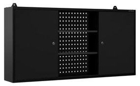 Závesná skriňa na náradie BEN, 1200 x 600 x 200 mm, All Black: čierna