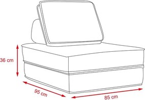 Rozkladacia multifunkčná sofa CALMERO - svetlo hnedá